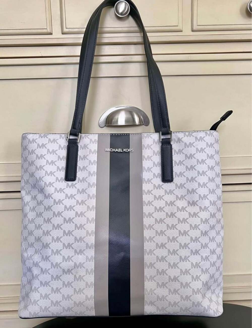 Michael Kors Center Stripe Jet Set Travel Tote Bag